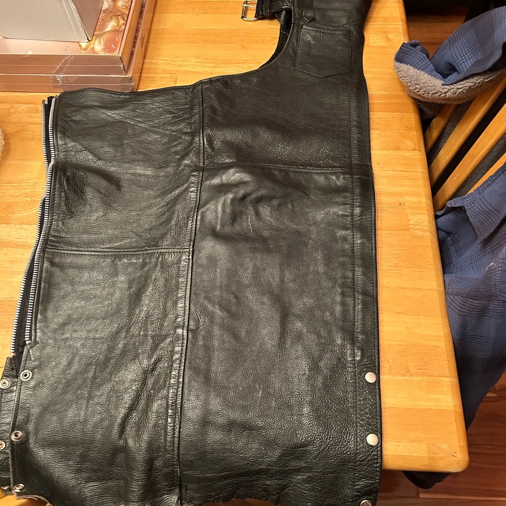 Barneys  Black Leather chaps - small